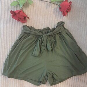 Olive green dress shorts